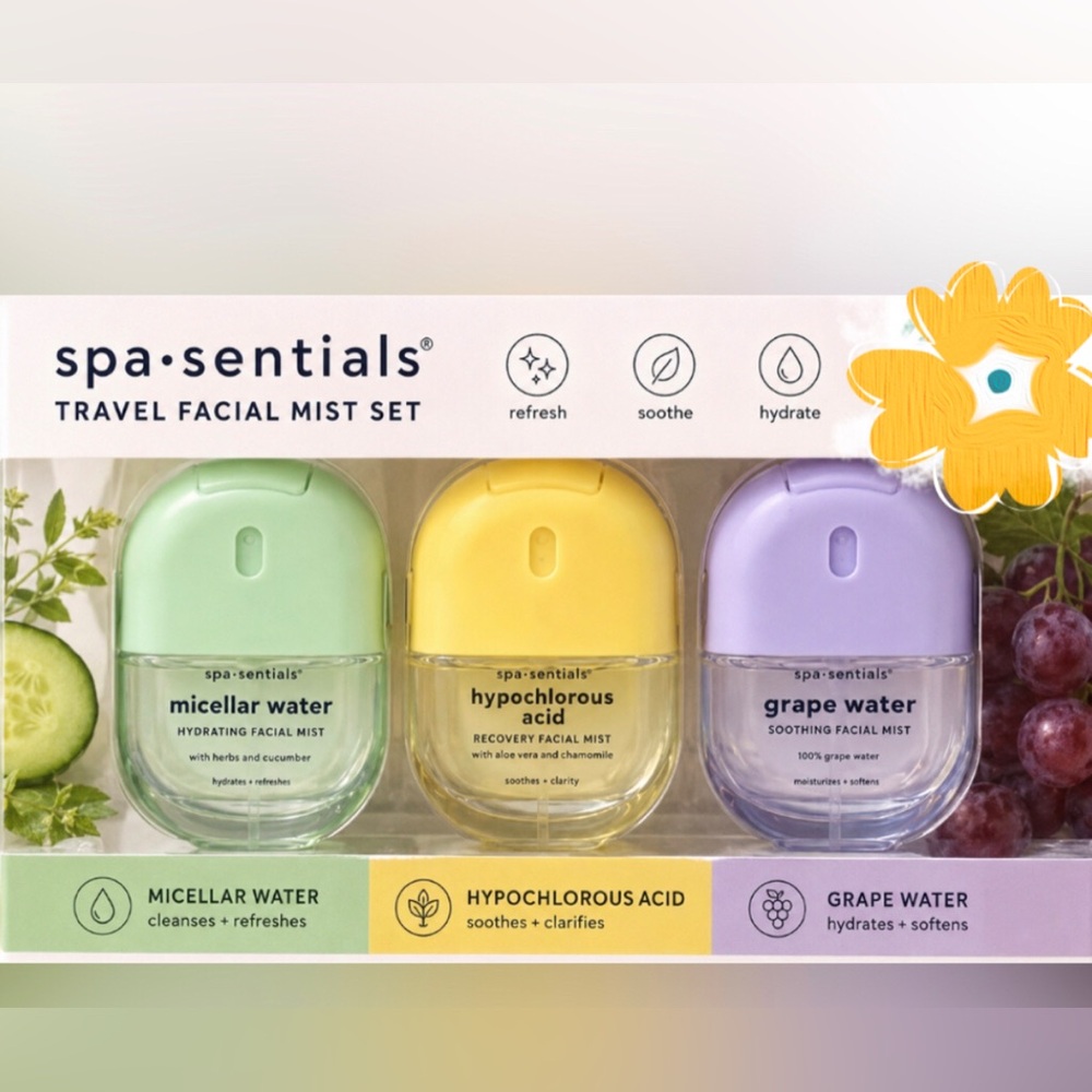 Spa-Scentials Face Mists Soothing, Recovery & Grape Hydrating 1 oz (Set of 3)